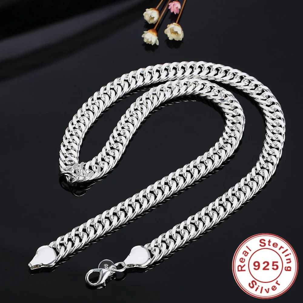 Cuban Link Chain 12Mm - Kalung Rantai Samping Perak Sterling 925