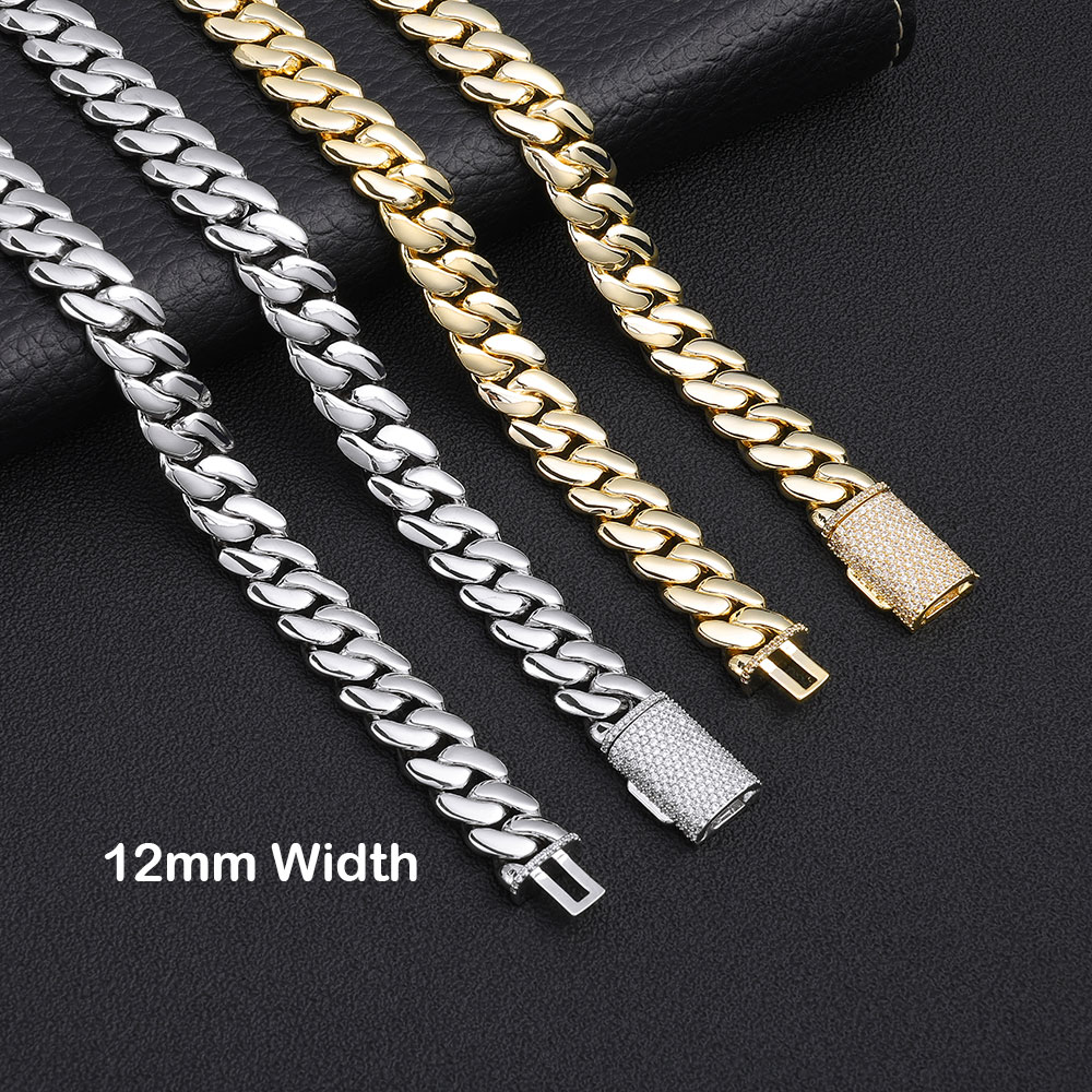 Cuban Link Chain 12Mm - ESKEEM Kalung Rantai Kuba Berlapis Emas