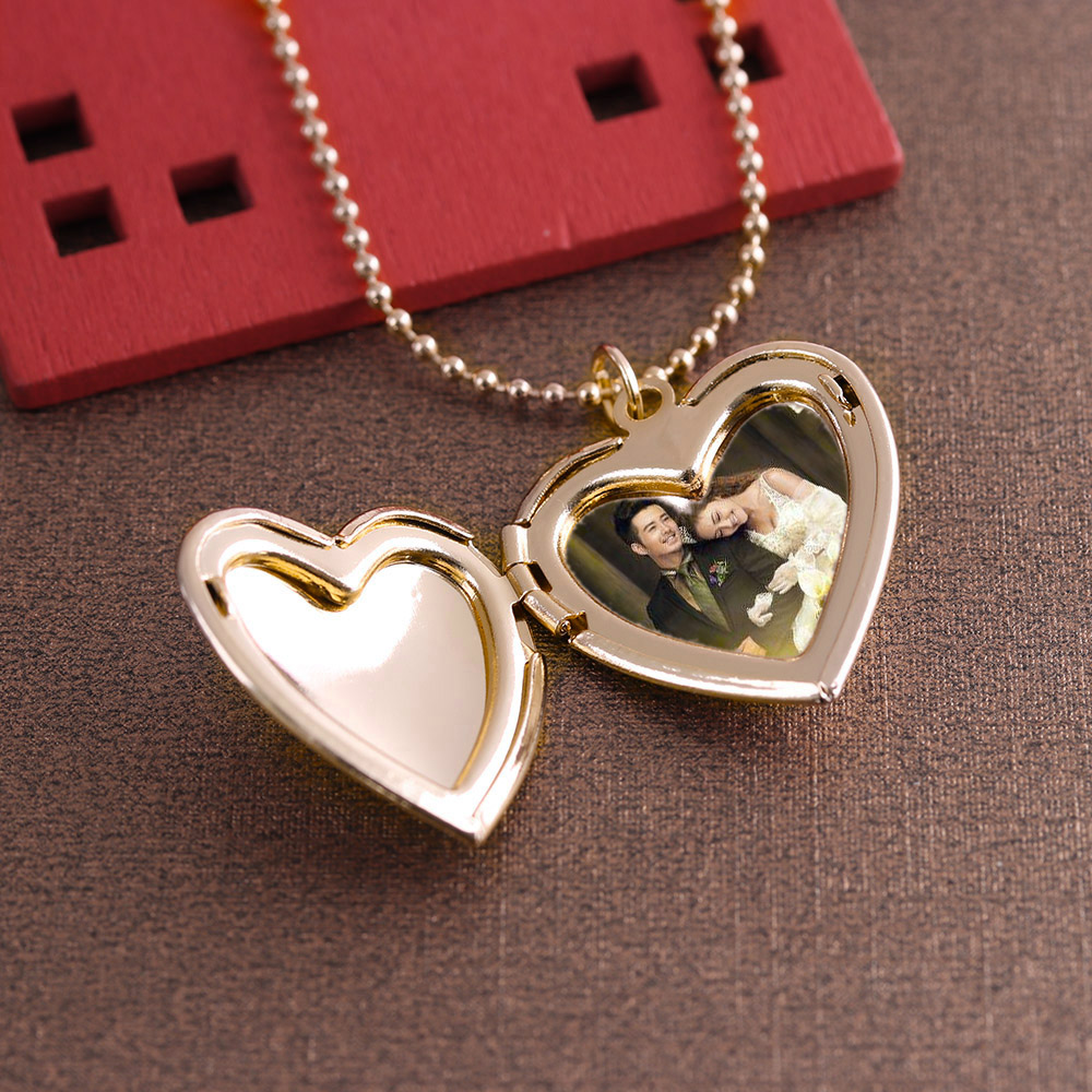 Heart Locket Necklace Photo - HOOH 1 Buah Liontin Liontin Bingkai