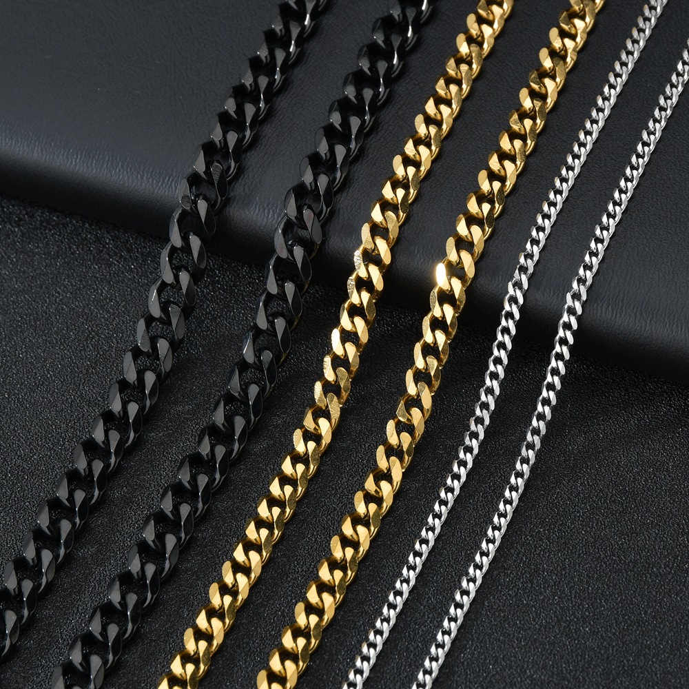 Cuban Link Chain 12Mm - 1 buah ukuran 3.6mm/5mm/7mm pria kalung