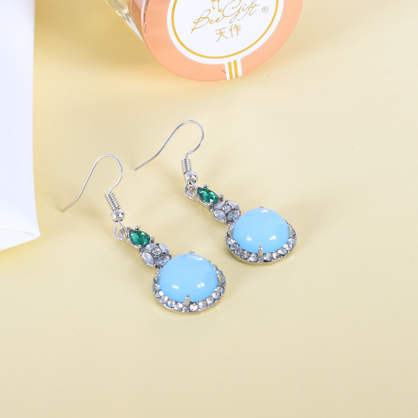 Earrings - Anting Giok Alami Biru Jimat Desainer