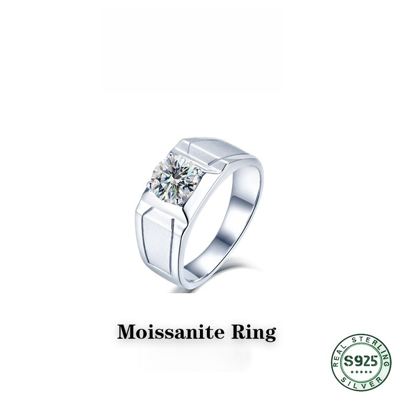 Cincin perak sterling S925 yan - Moissanite Engagement Ring 1 Carat ulasan dan harga