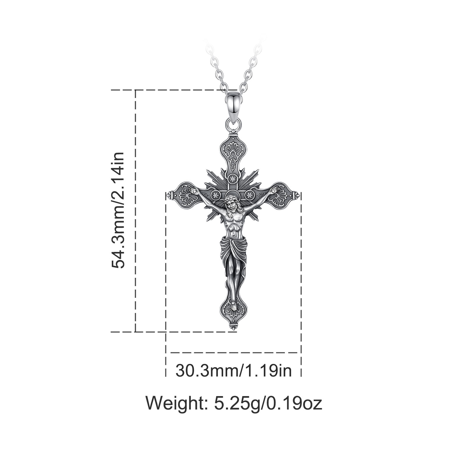 Eudora Kalung Salib Baru 925 P - 925 Sterling Silver Chain Necklace Men ulasan dan harga