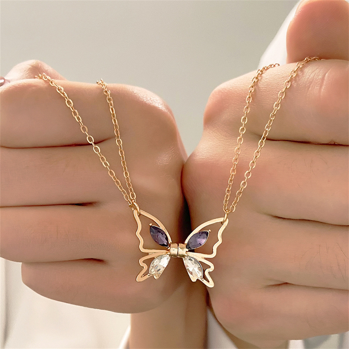 Kalung Kupu-kupu Magnetik BFF  - Magnetic Couple Matching Necklaces ulasan dan harga