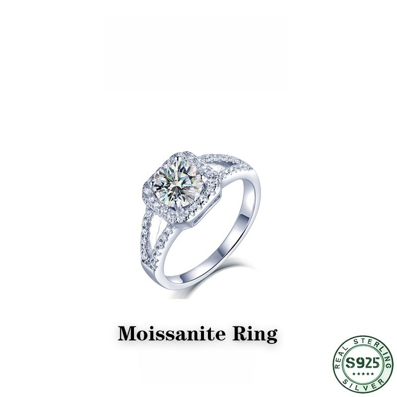 Cincin berlian moissanite 1 ka - Moissanite Engagement Ring 1 Carat ulasan dan harga