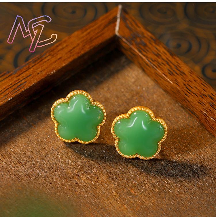Anting Semanggi Giok Hijau Ala - Earrings ulasan dan harga