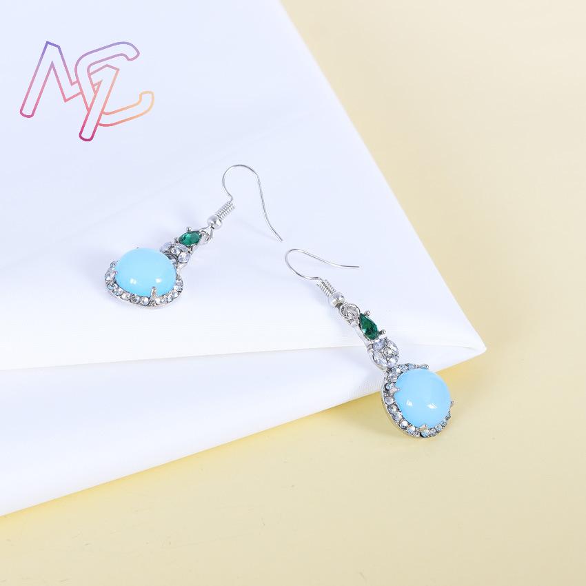 Anting Giok Alami Biru Jimat D - Earrings ulasan dan harga