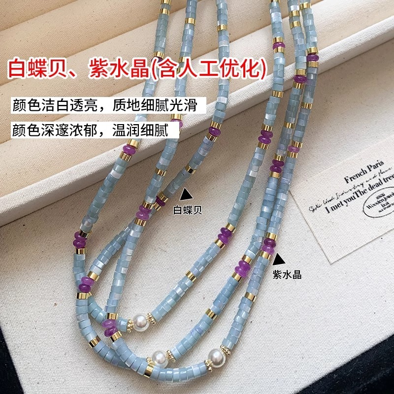 Minar Kalung Manik-manik Krist - Pearl Choker Necklace Vintage ulasan dan harga