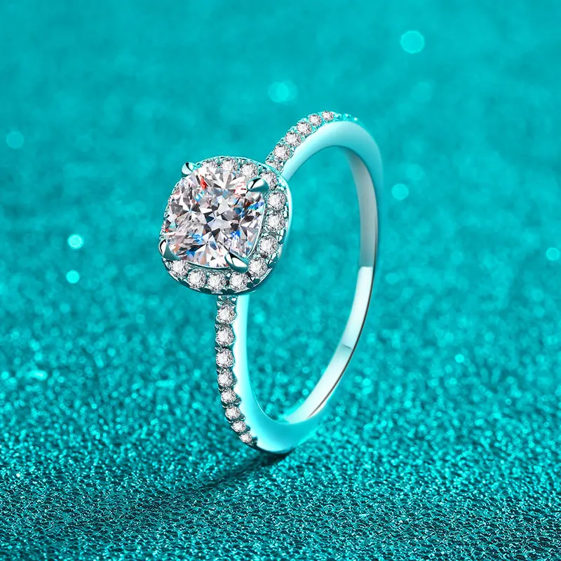 Cincin Moissanite Perak Sterli - Moissanite Engagement Ring 1 Carat ulasan dan harga