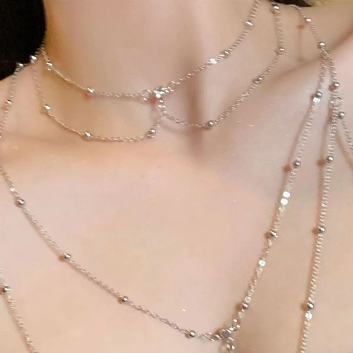 Estetika Multi-layer berkilau  - Layered Pendant Necklace Aesthetic ulasan dan harga