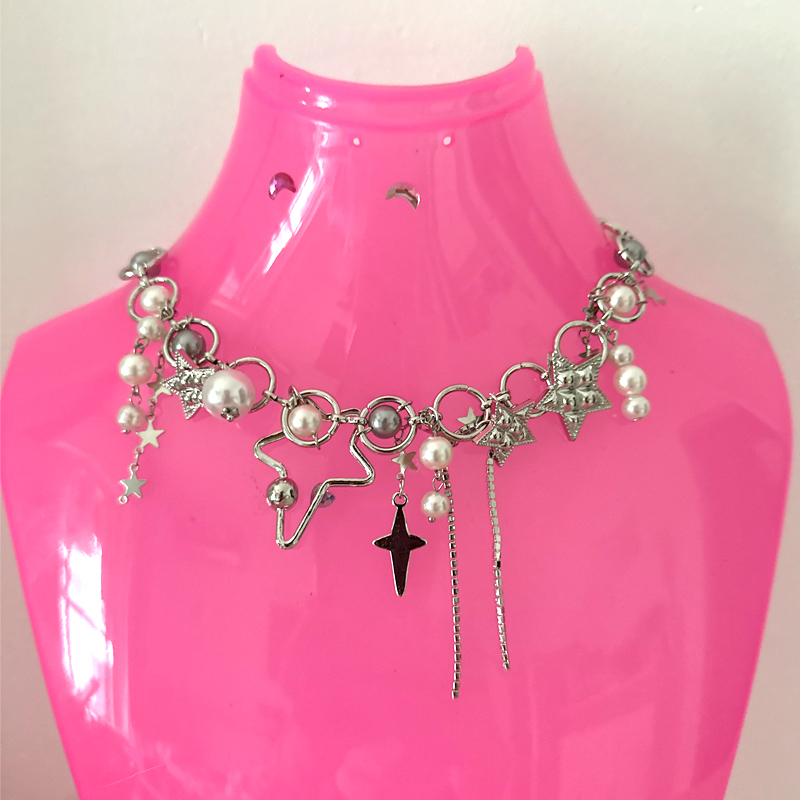 Y2K kalung rantai wanita, akse - Pearl Choker Necklace Vintage ulasan dan harga