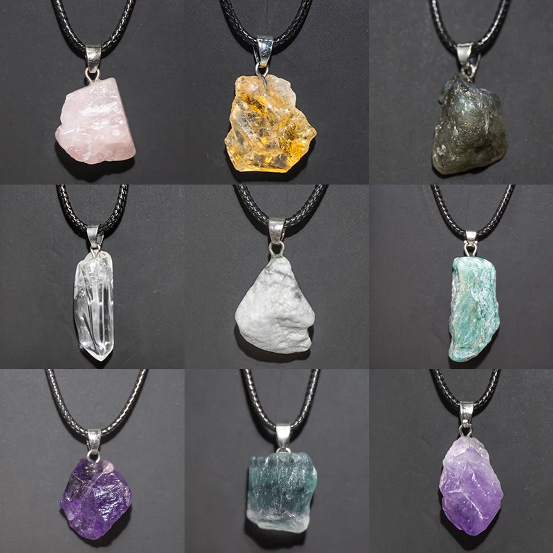 Kalung bunga kecubung alami ka - Crystal Pendant Necklace Natural Stone ulasan dan harga