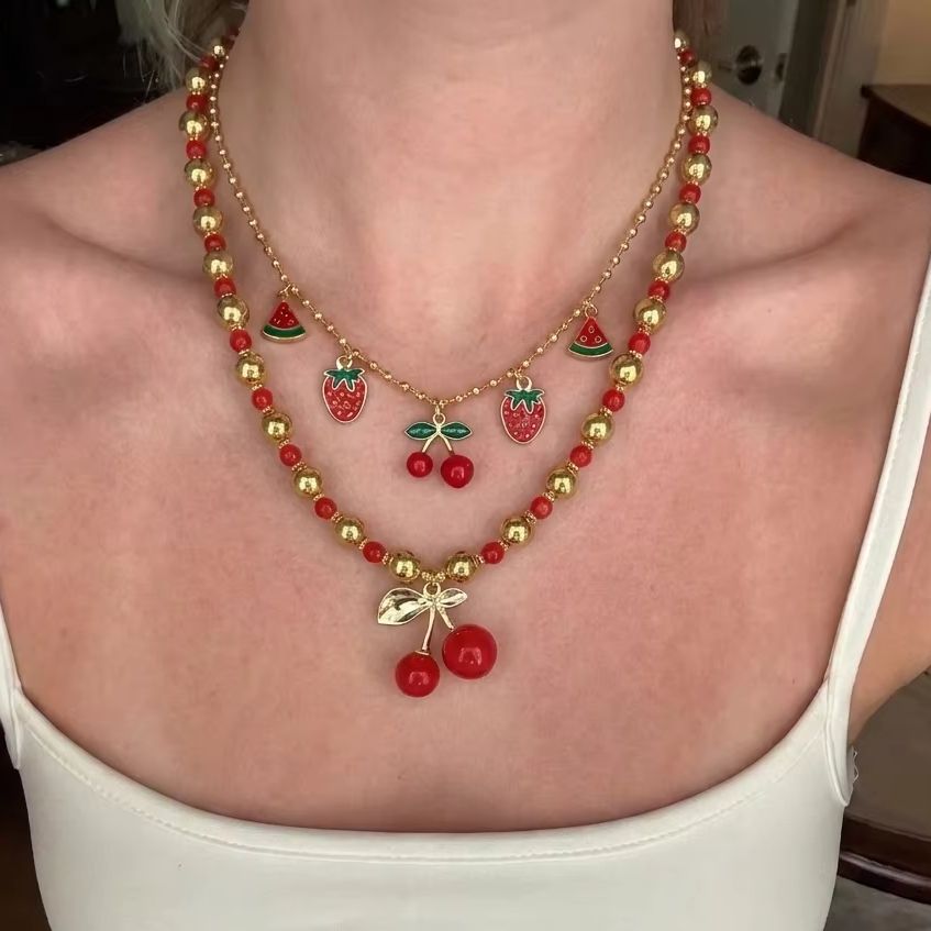 Kalung Liontin Bentuk Hati den - Layered Pendant Necklace Aesthetic ulasan dan harga